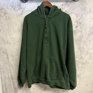 Wear Guard Workwear Hoodie Sweatshirt Green 1/2 Zip Heavyweight Size XL